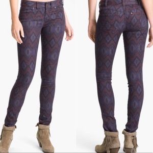 Free People Jeans - Free People Purple Aztec Tribal Printed Jeans 29 Free People Jeans - Free People Purple Aztec Tribal Printed Jeans 29